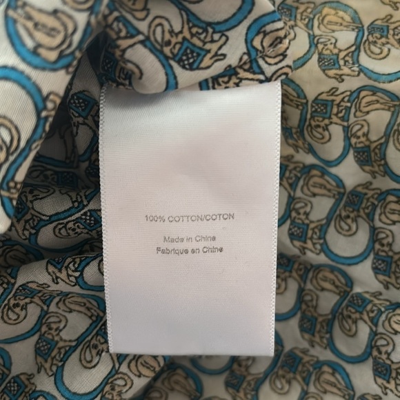 Tory Burch Elephant print blouse tunic size 2 with flaws - Picture 5 of 13